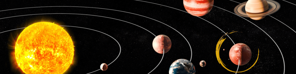 the Solar System
Sun, Mercury, Venus, Earth, Mars, Jupiter, Saturn