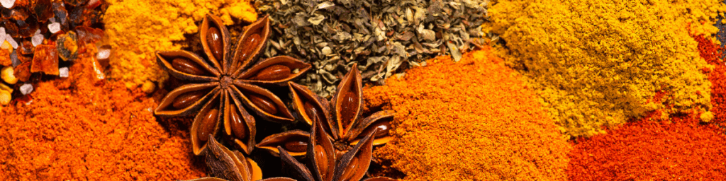 Herbs and Spices, including Ginger, Turmeric, Cloves and Cinnamon