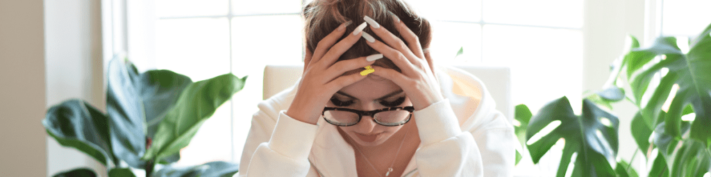 Woman feeling overwhelmed
