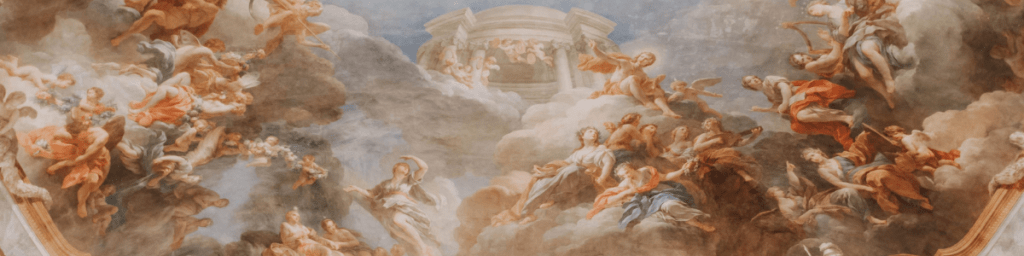 Image of a historic fresco painting of angels.